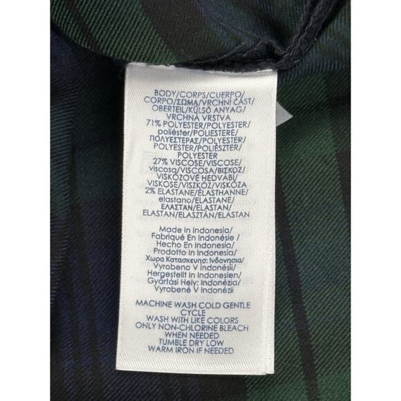 Chaps Ankle Pants Womens 12 Blackwatch Plaid Elastic Waist Side Zip Holiday - Picture 5 of 8